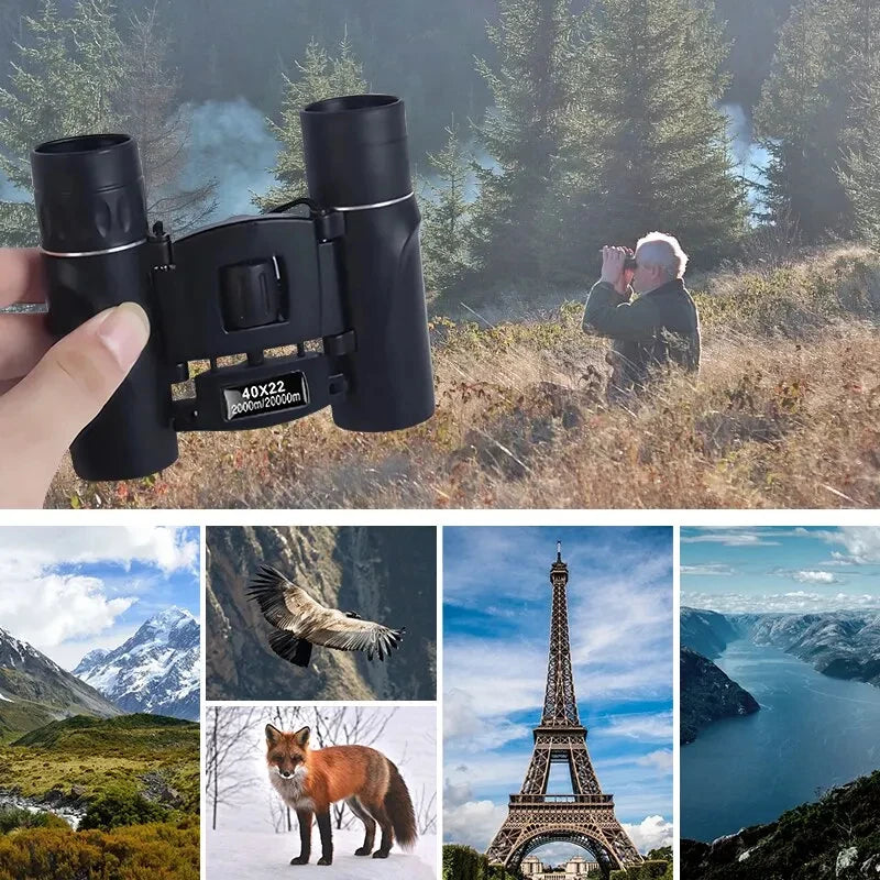 40x22 HD Folding Mini Binoculars with 2000M Range