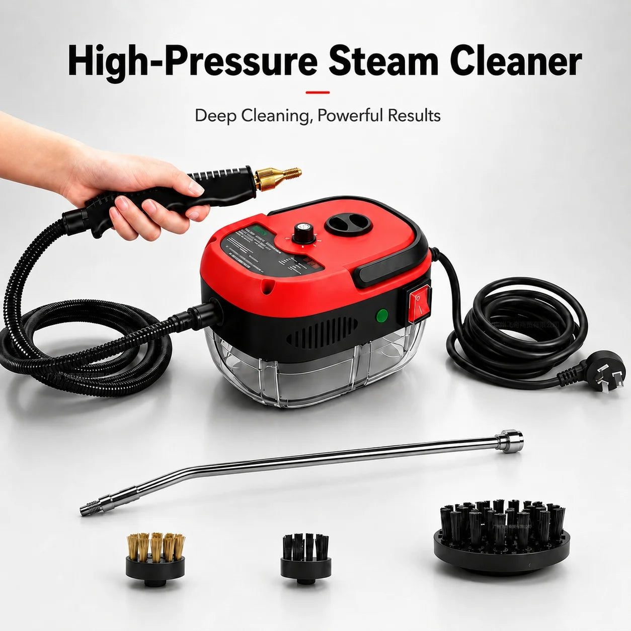 6-Speed Handheld Sanitizing High-Pressure Steam Cleaner With Brush Heads & Extended Hose For Large Capacity