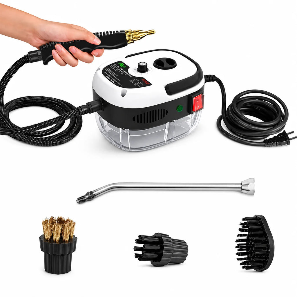 6-Speed Handheld Sanitizing High-Pressure Steam Cleaner With Brush Heads & Extended Hose For Large Capacity