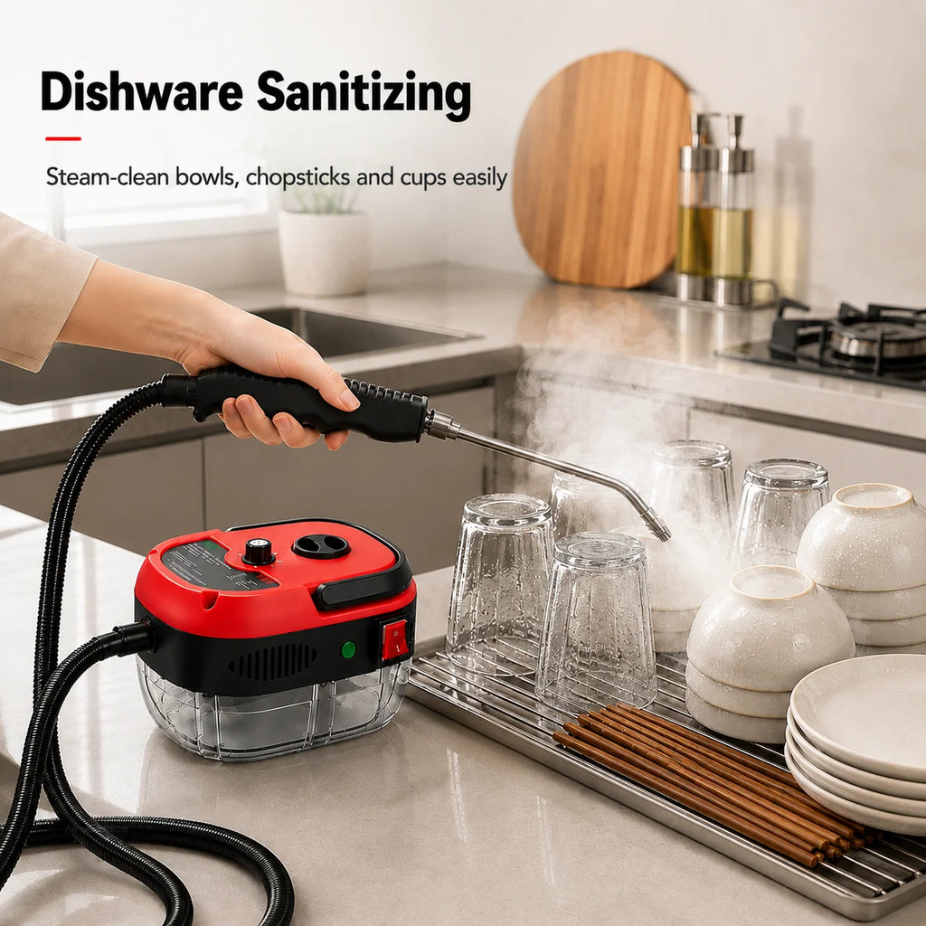 6-Speed Handheld Sanitizing High-Pressure Steam Cleaner With Brush Heads & Extended Hose For Large Capacity