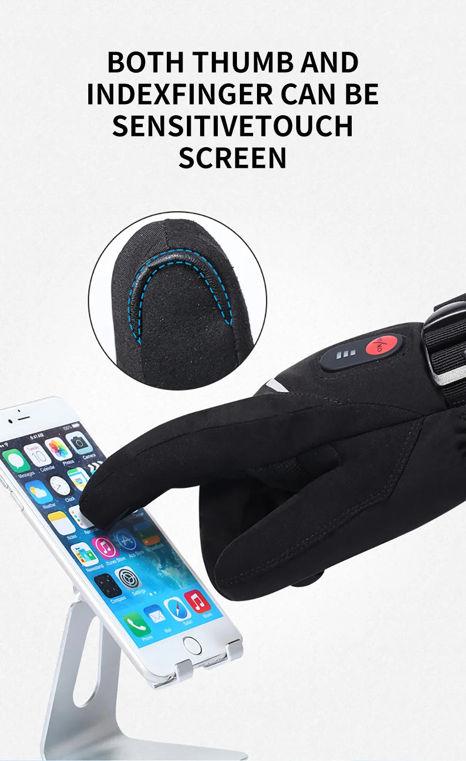7.4V Electric Rechargeable  heated Gloves Waterproof