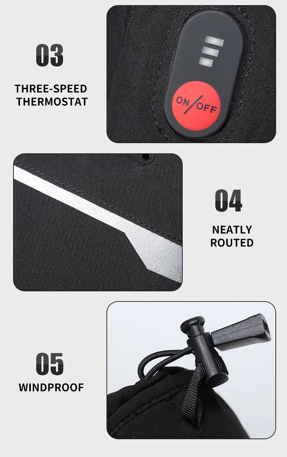 7.4V Electric Rechargeable  heated Gloves Waterproof