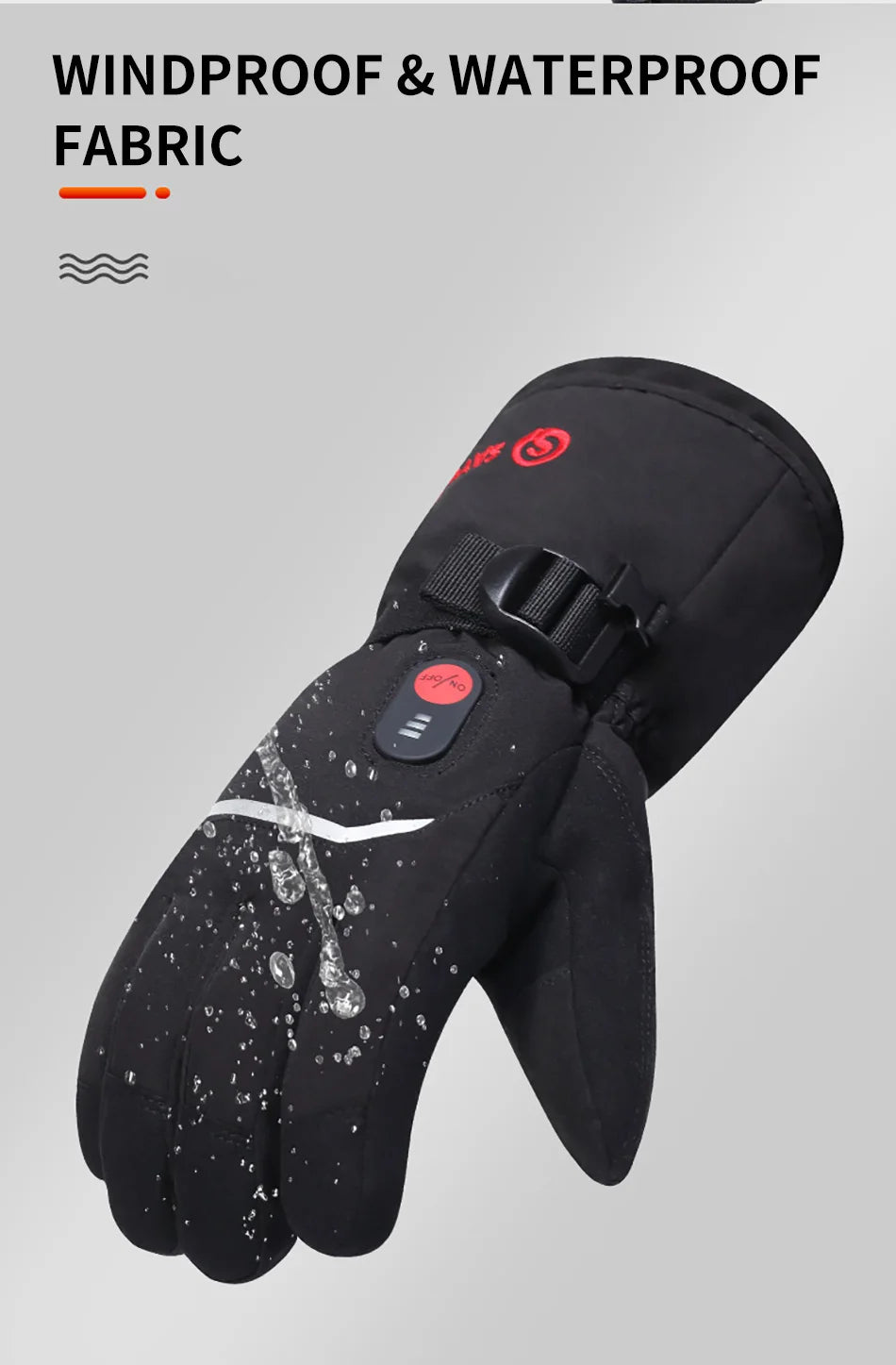 7.4V Electric Rechargeable  heated Gloves Waterproof