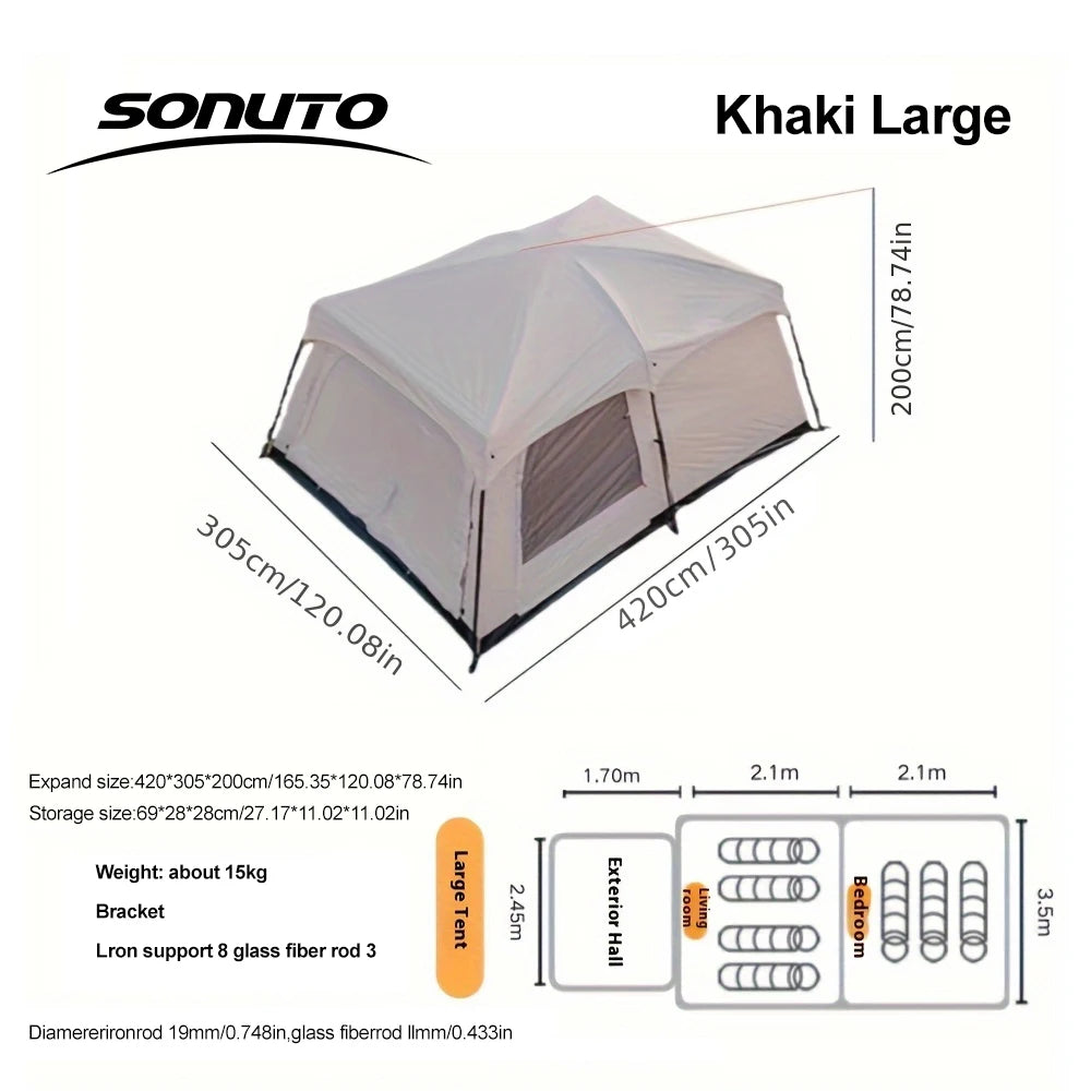 Tent outdoor camping overnight two-bedroom