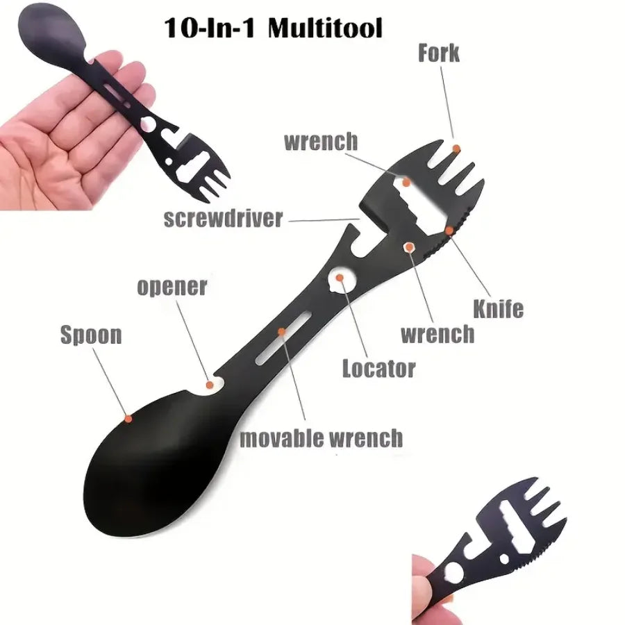Outdoor Fork Spoon Versatile  Lightweight Bottle Opener