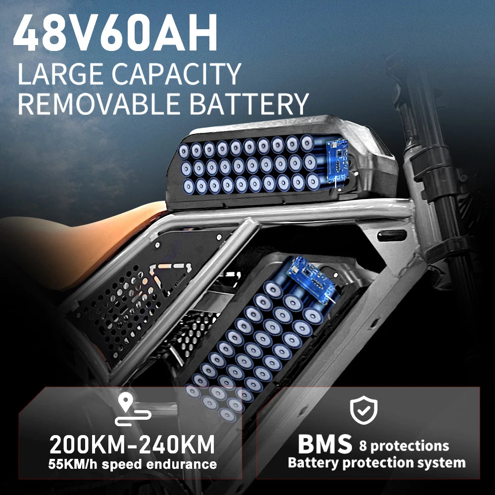 1500W Motor 48V Electric All-Terrain Motorcycle