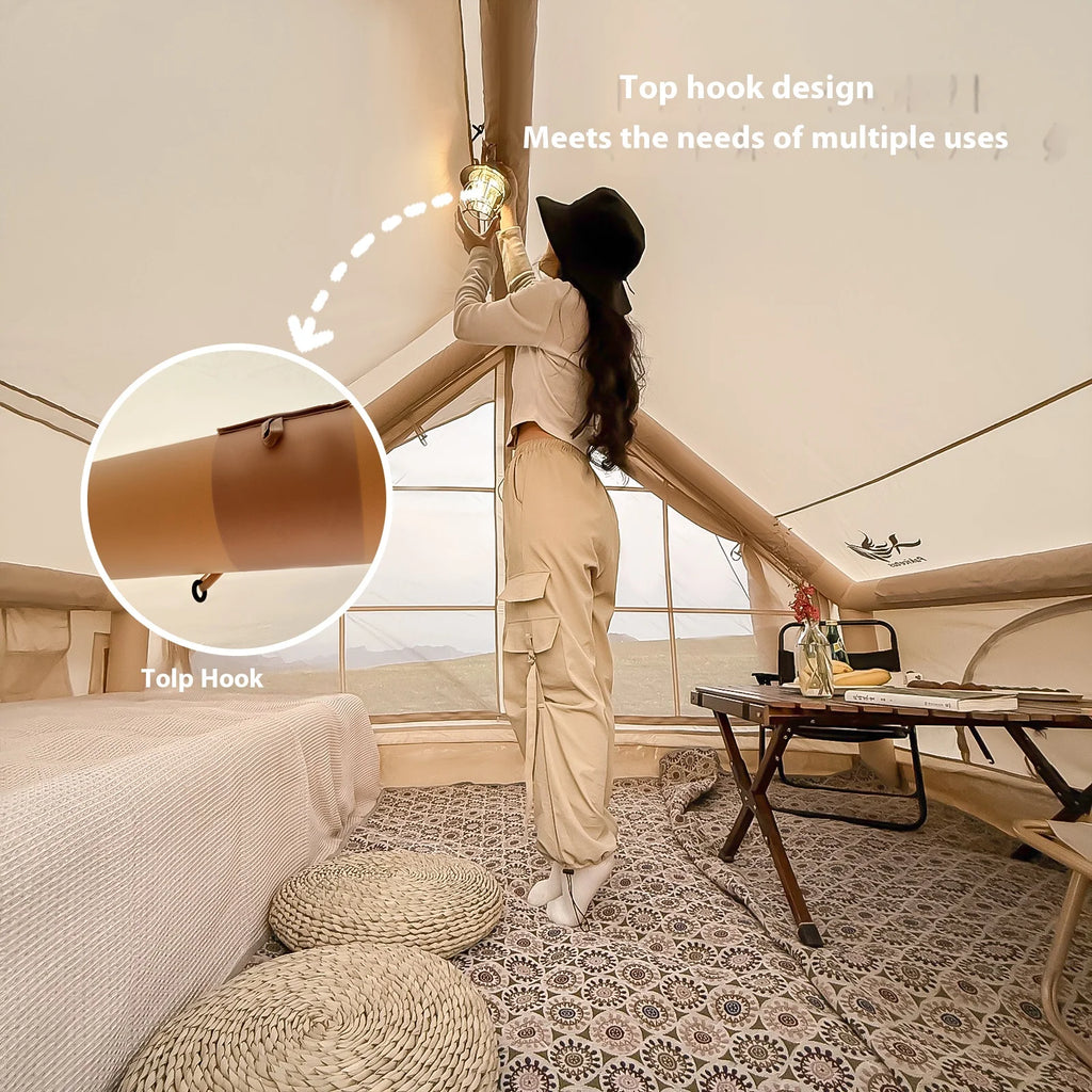 Inflatable Luxury Camping Tents With Stove Plug,