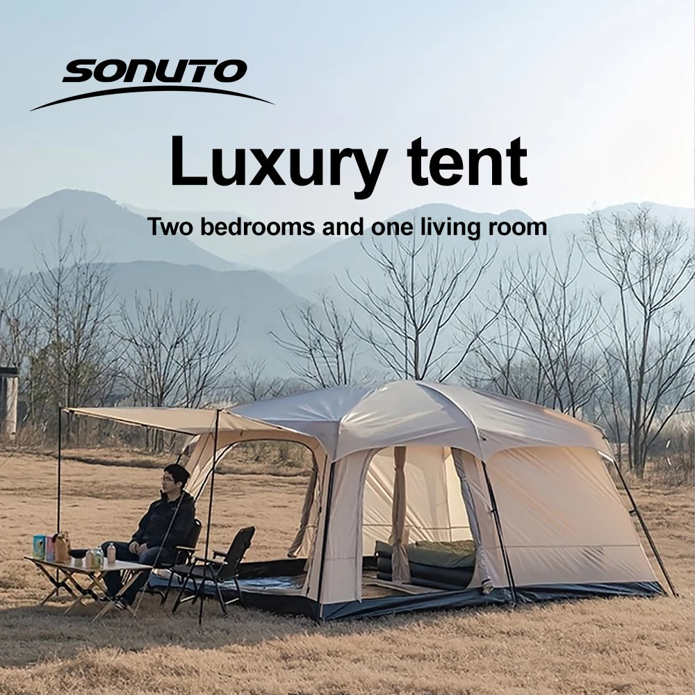 Tent outdoor camping overnight two-bedroom