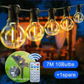 Solar  LED Outdoor String Lights with Remote Controls Patio Light for Garden Decor