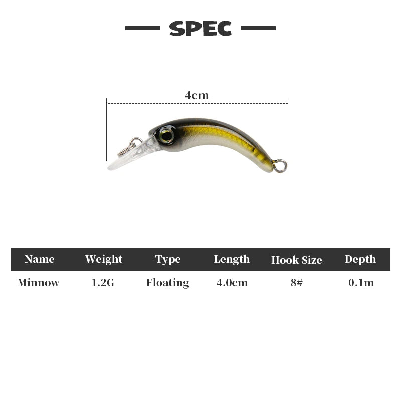 Floating Minnow Mini  Lure For Trout Bass Perch