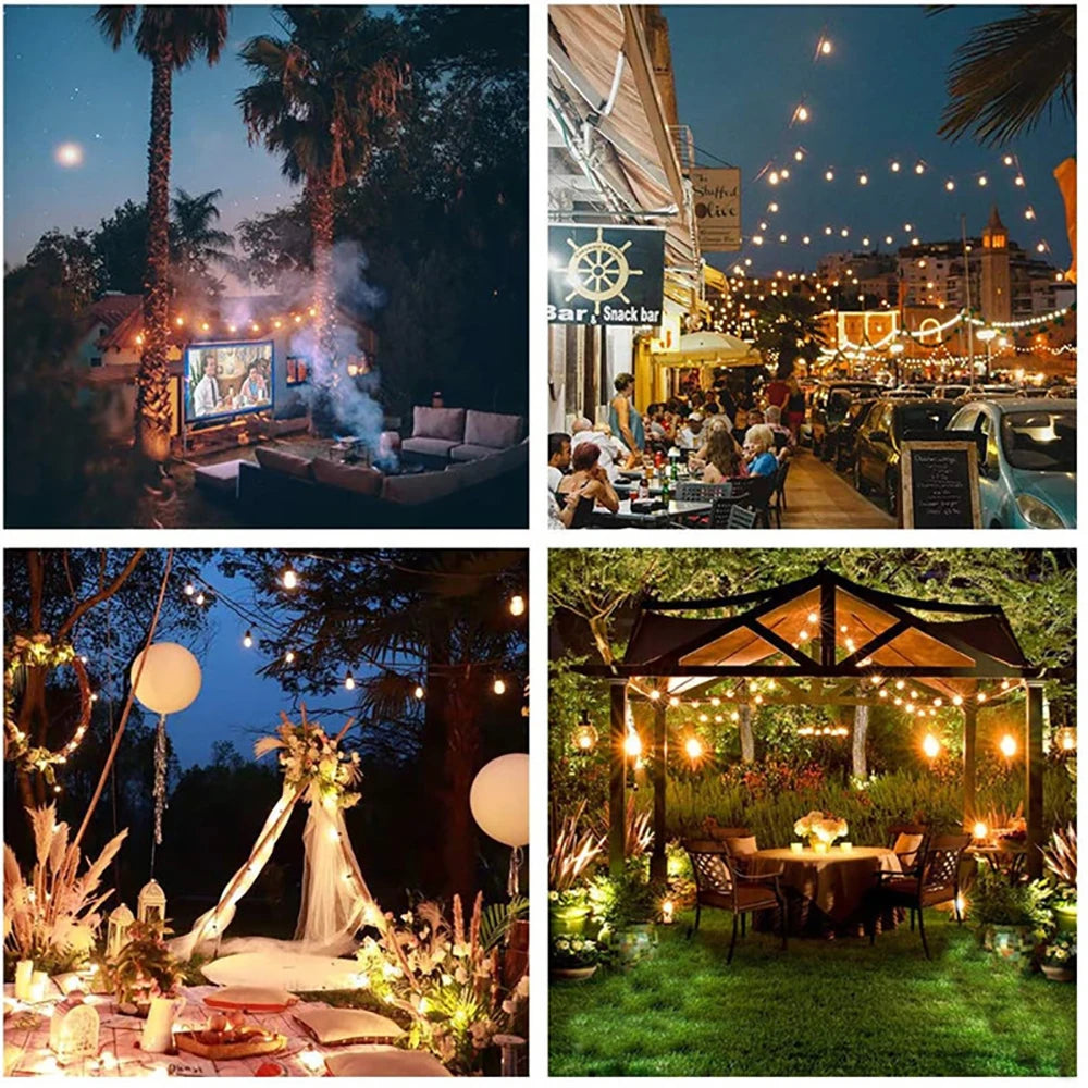 Solar  LED Outdoor String Lights with Remote Controls Patio Light for Garden Decor