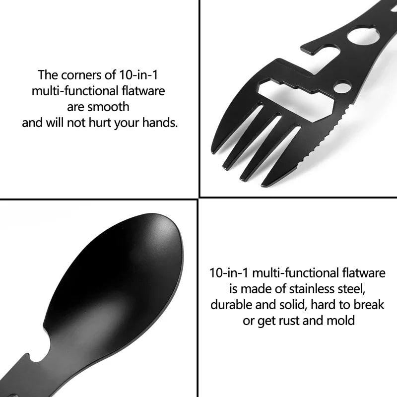 Outdoor Fork Spoon Versatile  Lightweight Bottle Opener