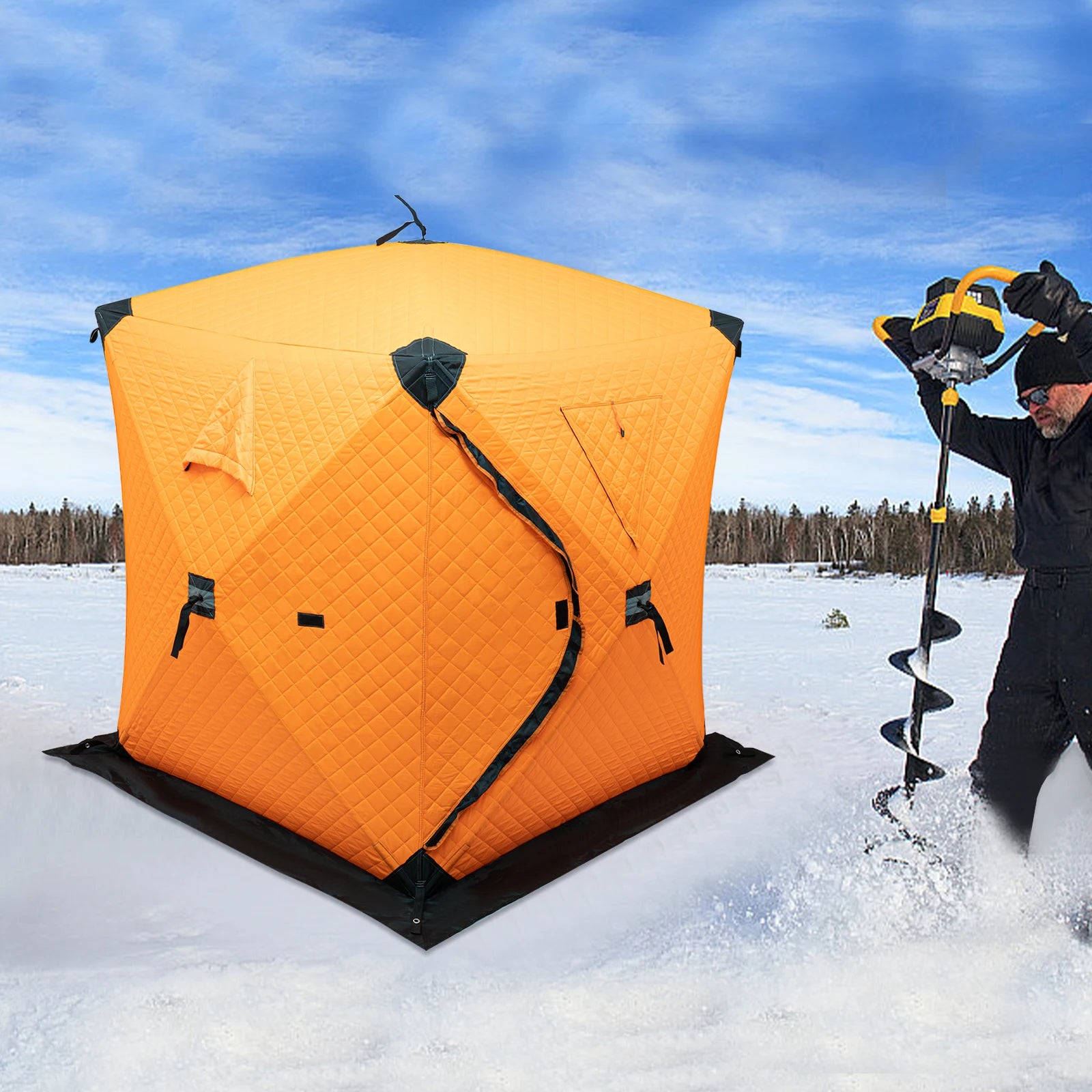Orange/Blue/Red/Camouflage Ice Fishing Tent