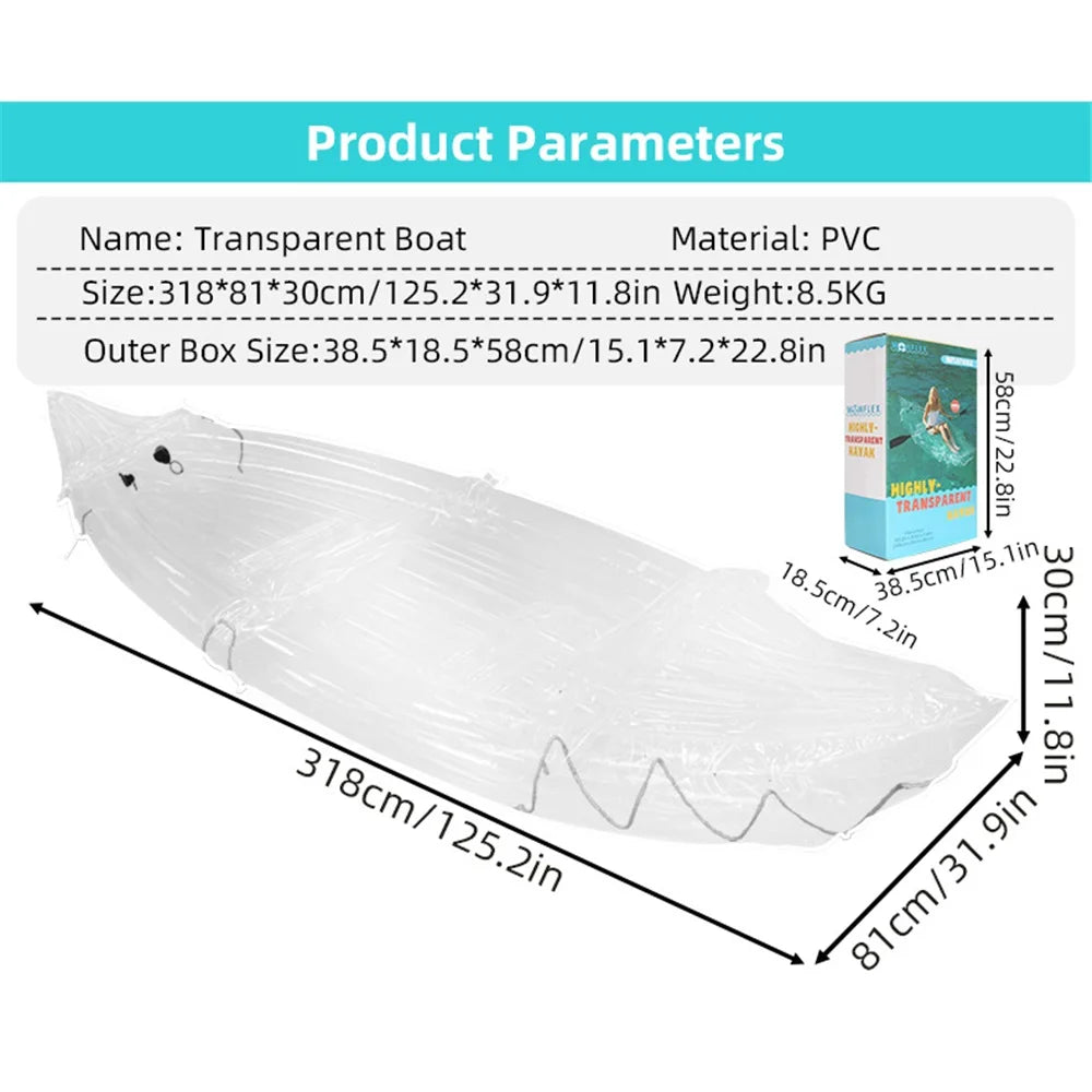 Two-Person Transparent PVC Inflatable Kayak