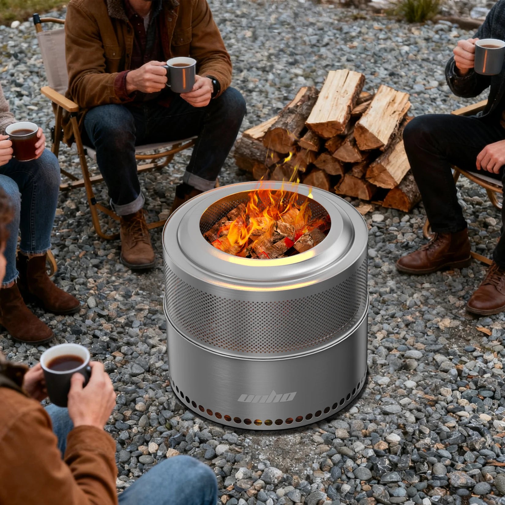 Wood Burning Stainless Steel Smokeless Fire Pit