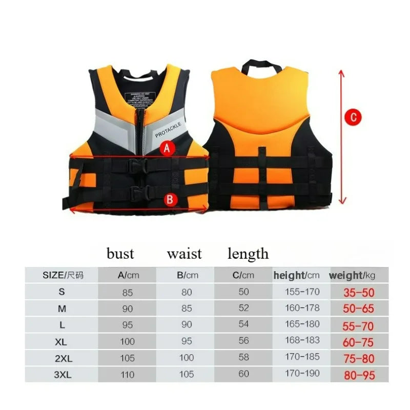 Buoyancy Vest with Zipper for Jet Ski Wakeboarding Paddleboarding