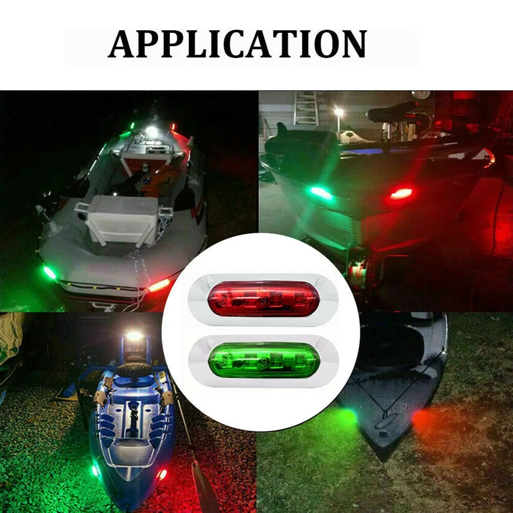 2Pcs Red Green Boat Navigation LED Lights