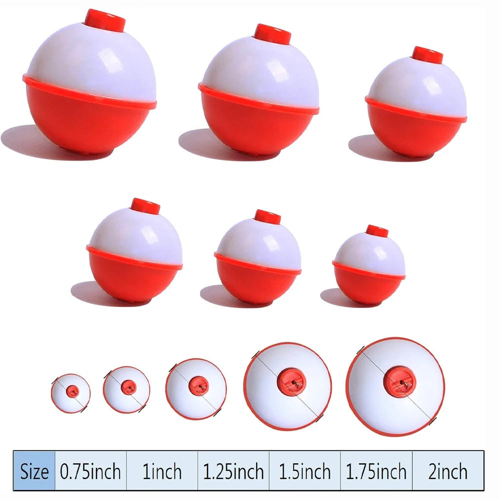 10Pcs Fishing Bobbers  Red/white Slip Bobbers