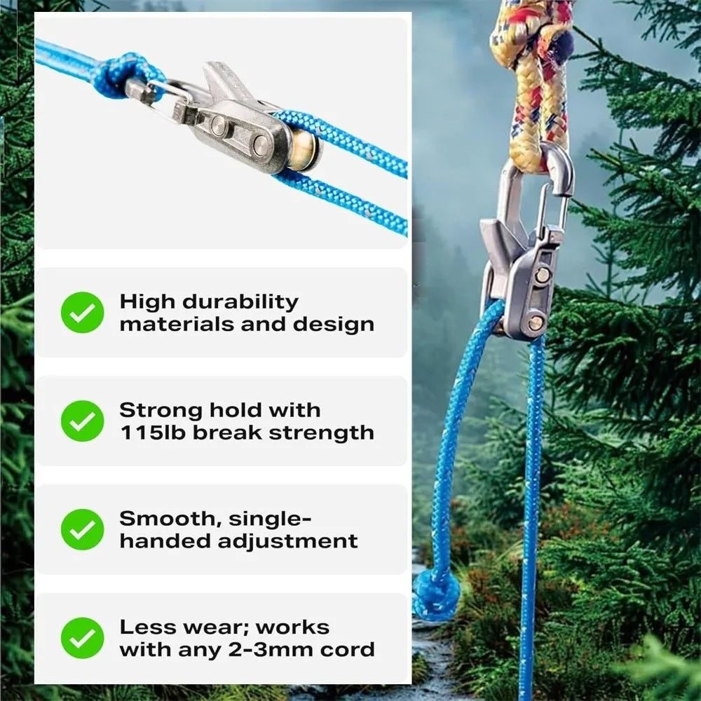 New Knot-Free Rope Tensioner Adjusters