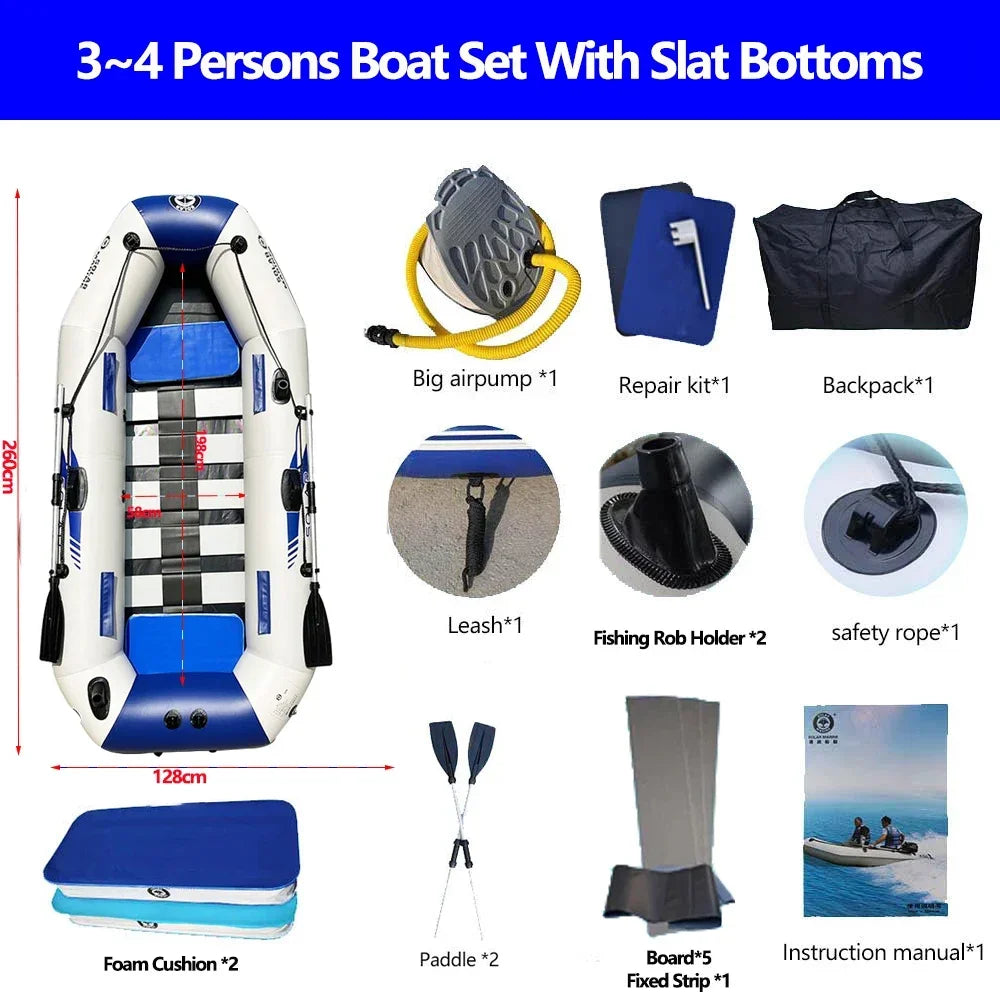 1.75-3.3m  Inflatable Boat with Slats Bottom for 1~6 Persons
