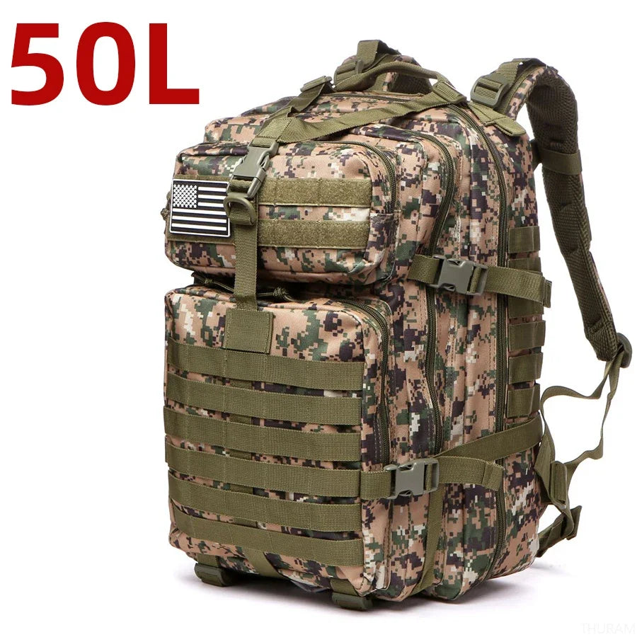 25L/50L  Nylon Waterproof  Backpack Outdoor Rucksacks