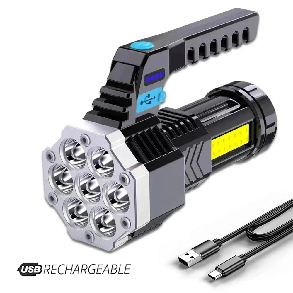 High Power Rechargeable 7 LED Flashlight