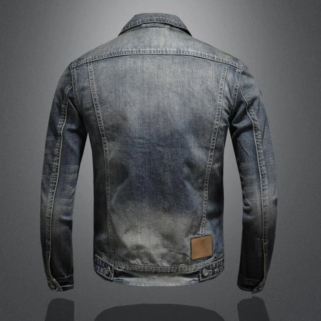 Vintage Denim Jacket Men's With Windbreaker
