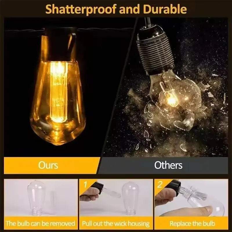 1PC Solar  Party Retro Decoration String Lights
