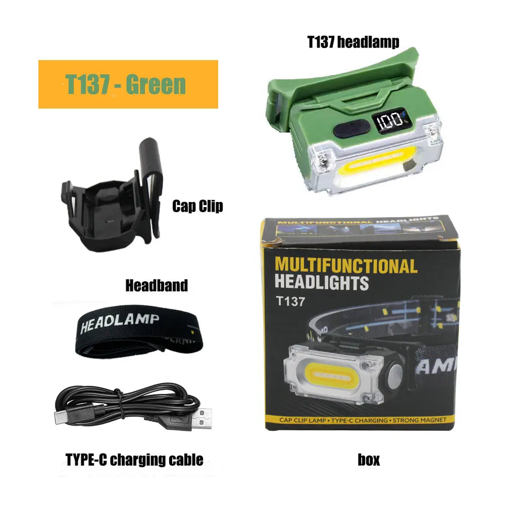 Super Bright Magnetic Headlamp 3 Light Source