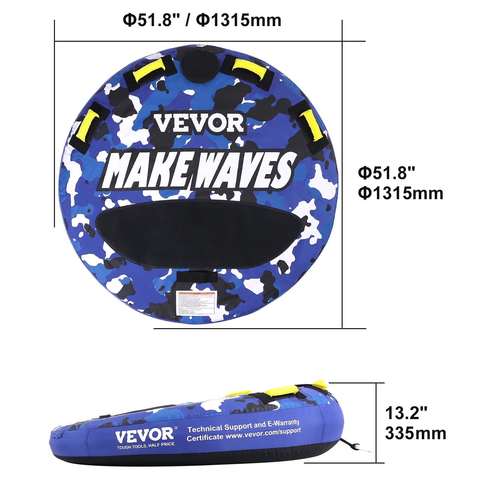1-3 People Inflatable Towable Tube  for Boat