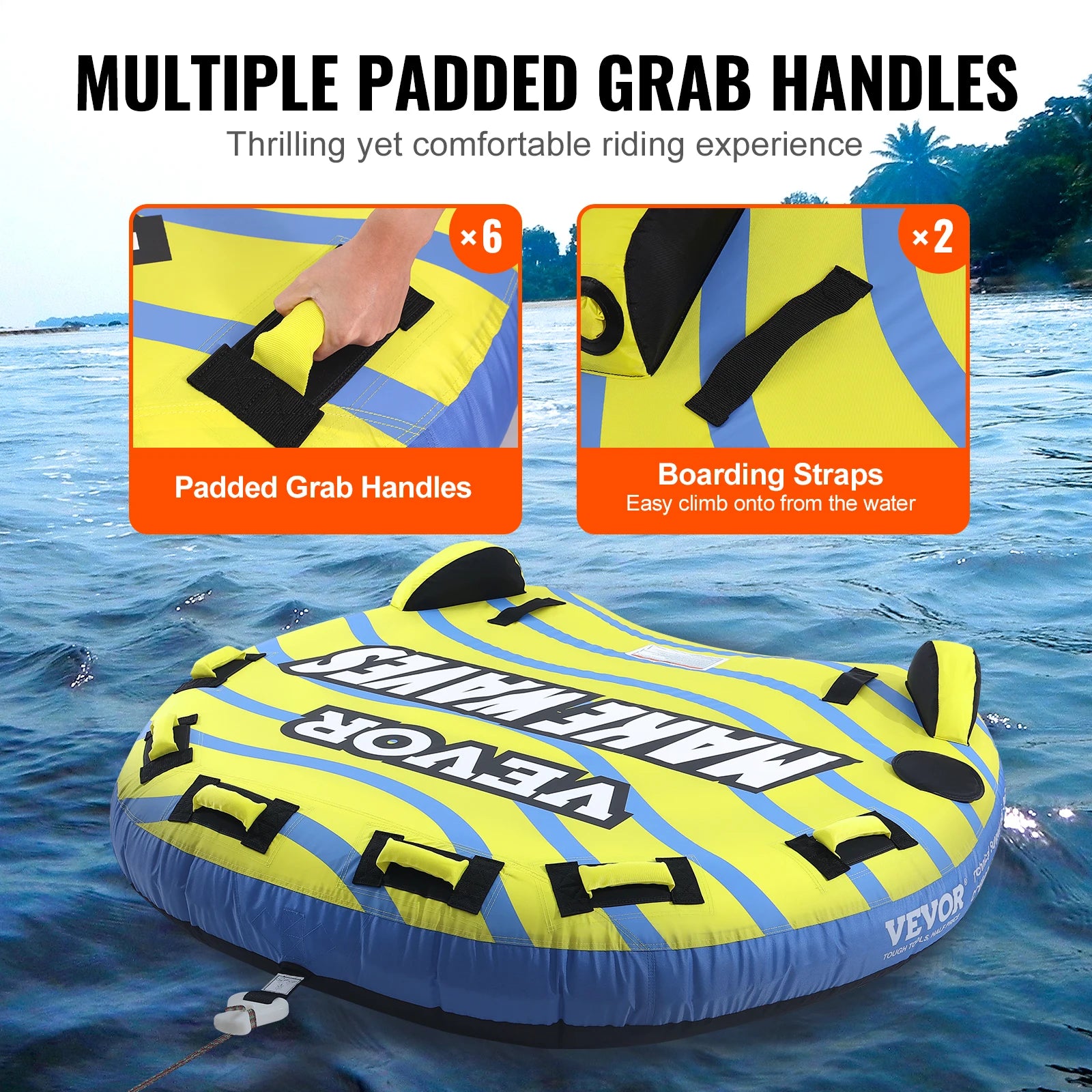 1-3 People Inflatable Towable Tube  for Boat