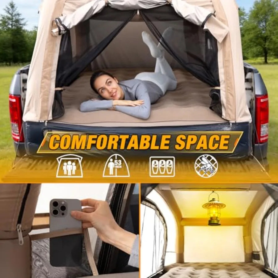 Pickup Truck Tent with Inflatable Mattress