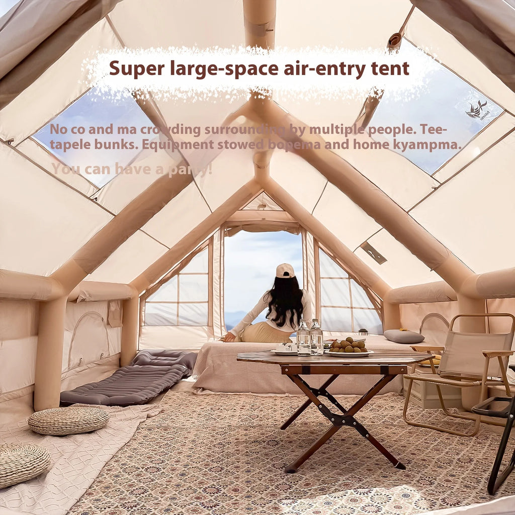 Inflatable Luxury Camping Tents With Stove Plug,