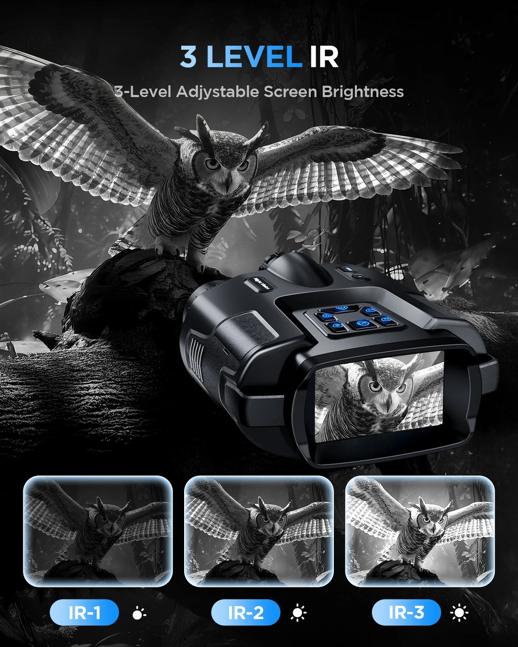 4K Night Vision Binoculars for Adults With Tactical Light,