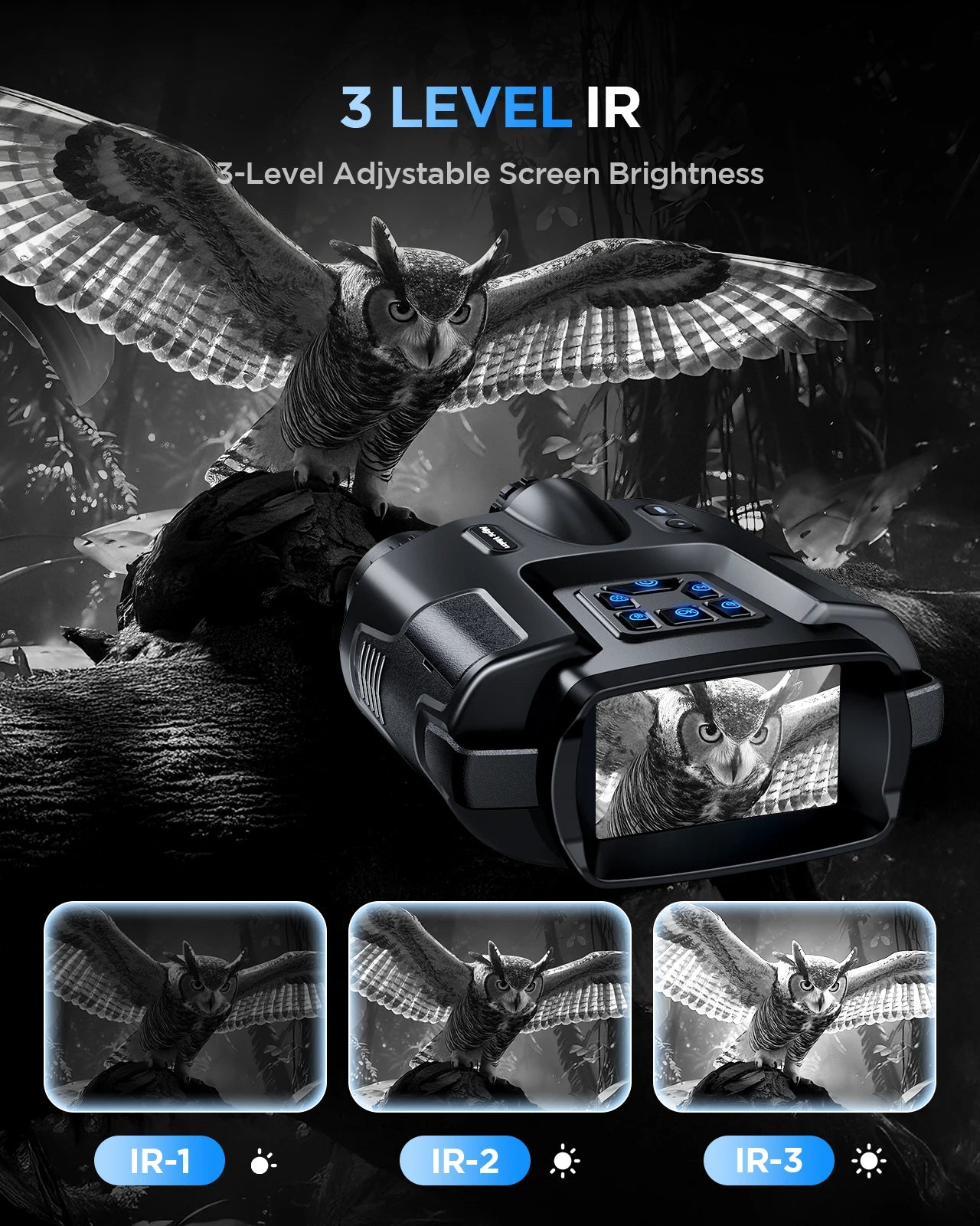 4K Night Vision Binoculars for Adults With Tactical Light,