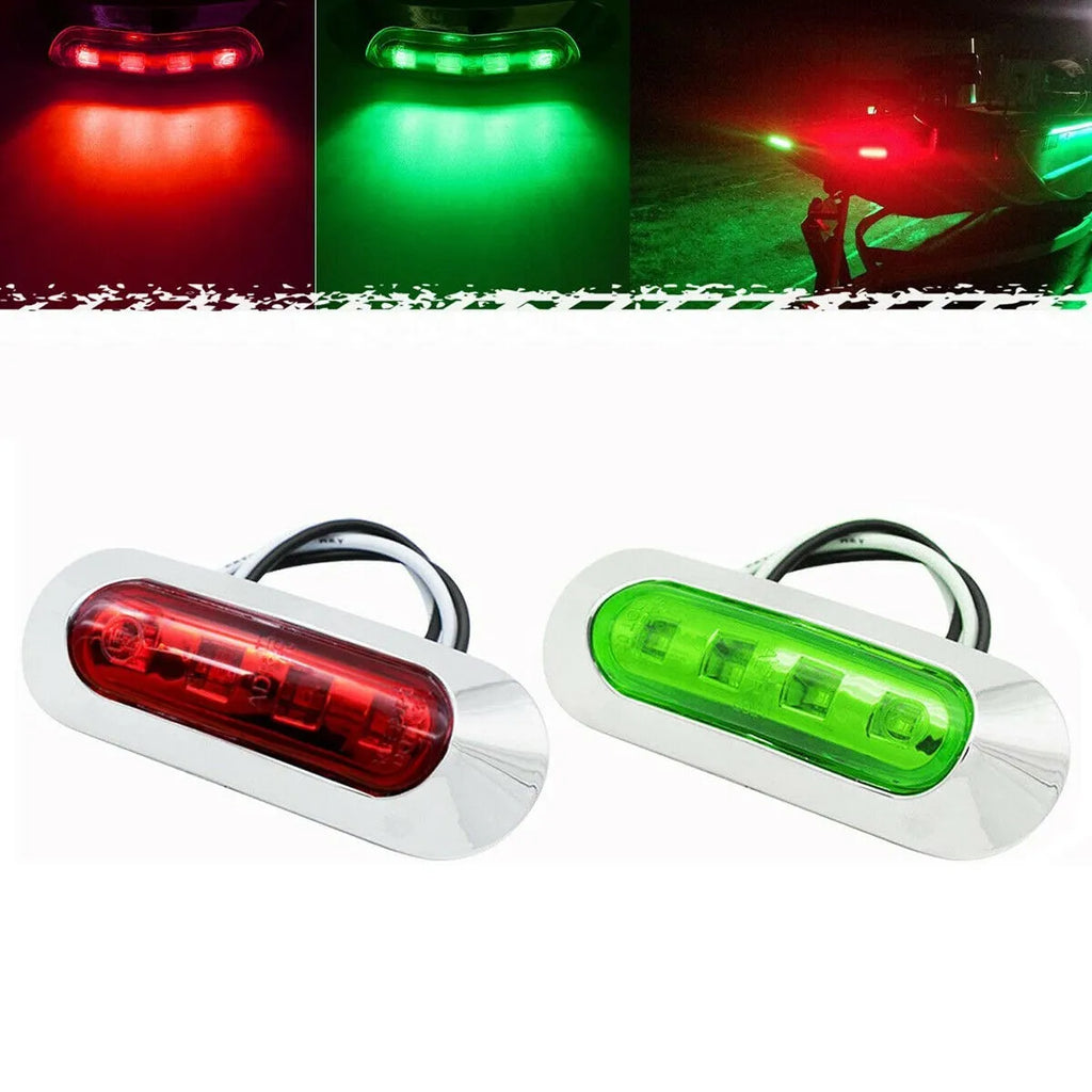 2Pcs Red Green Boat Navigation LED Lights