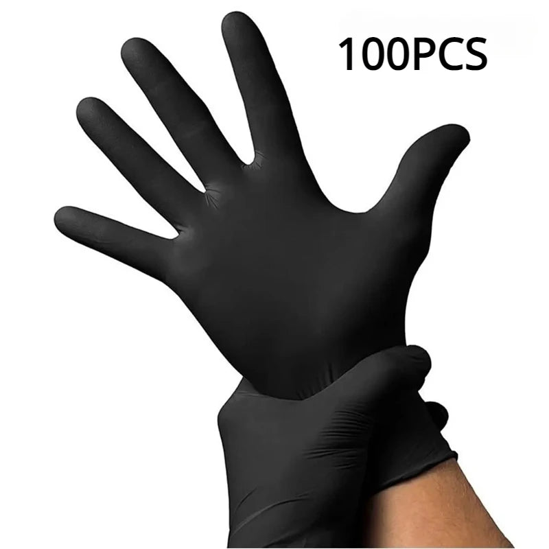 100/50/20PCS Black Nitrile Gloves Thickened Disposable Gloves