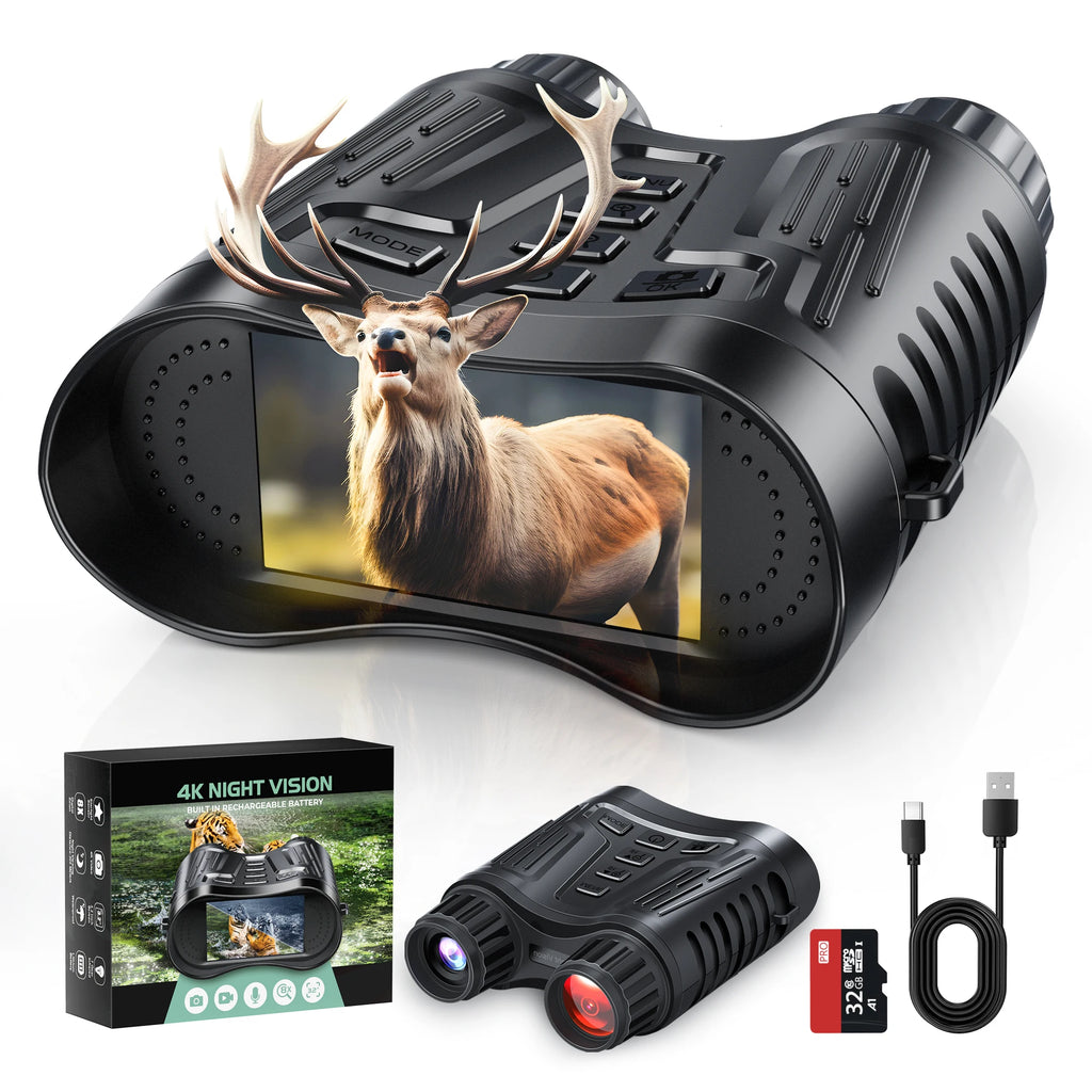 Night Vision Binoculars  8X Digital Zoom 1000ft HD 1080P with IR Illuminator & Video Recording