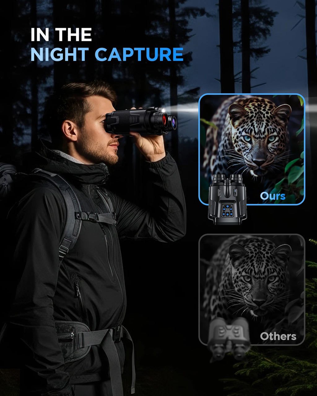 4K Night Vision Binoculars for Adults With Tactical Light,