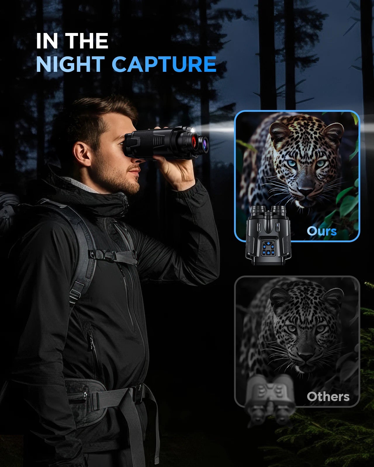 4K Night Vision Binoculars for Adults With Tactical Light,