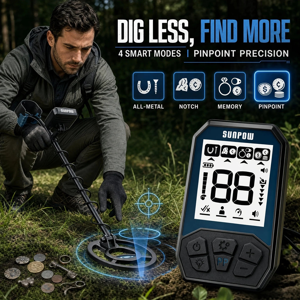 Metal Detector for Adults,8" IP68 Waterproof Coil Rechargeable