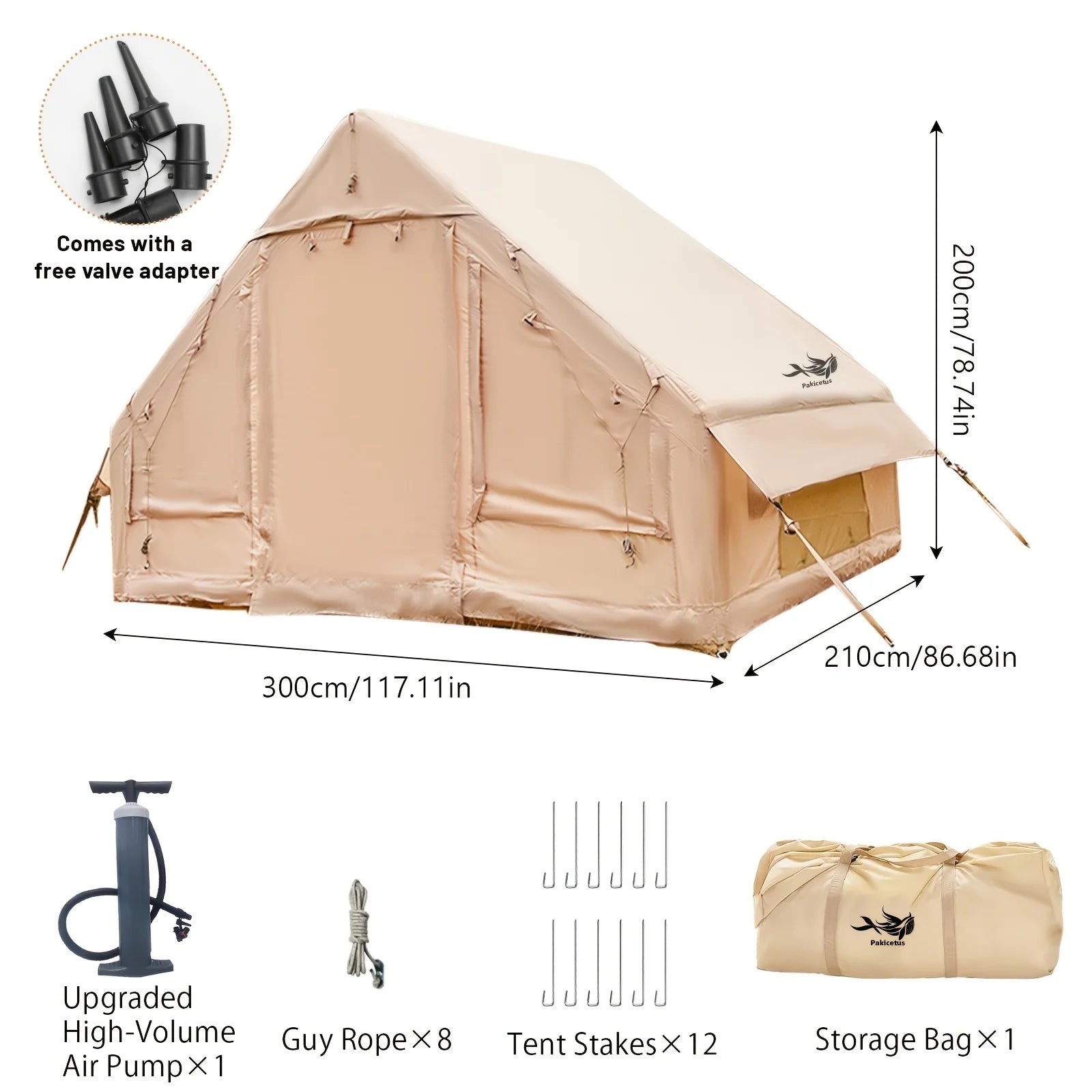 Large Inflatable Camping Tent with Skylight,