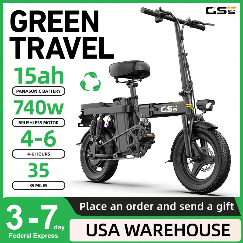 EBike,30+MPH,740W Folding Electric Bike,35 Miles
