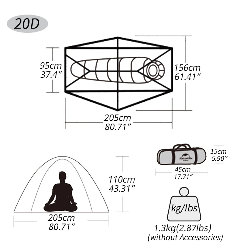 Tent 1 Person Ultralight Camping Tent