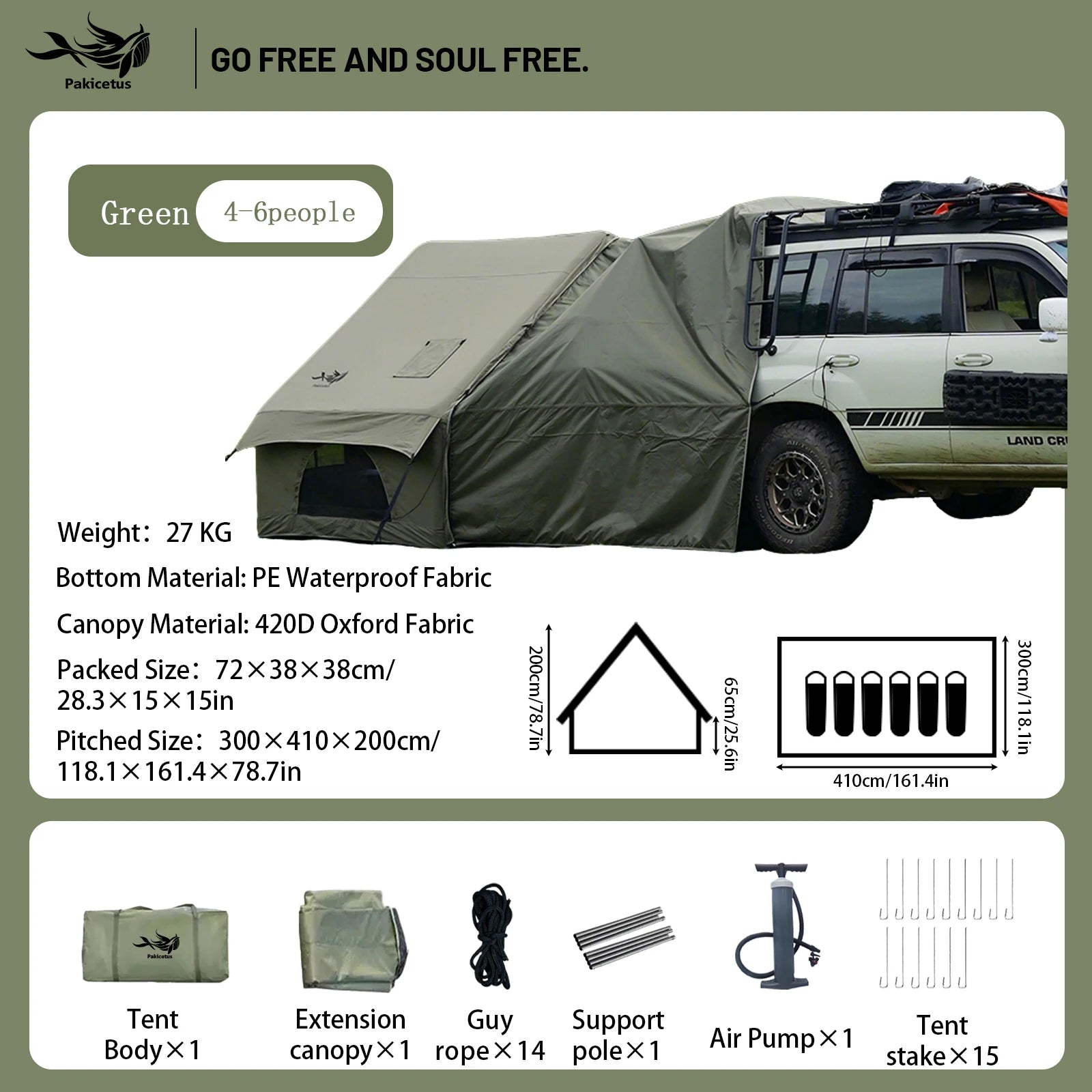 Large Inflatable Camping Tent with Skylight,