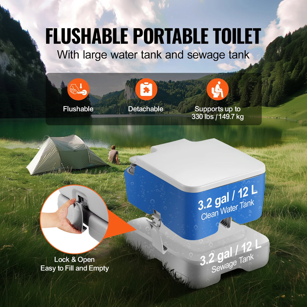 Porta Potty Push-Button Pressurized Flush