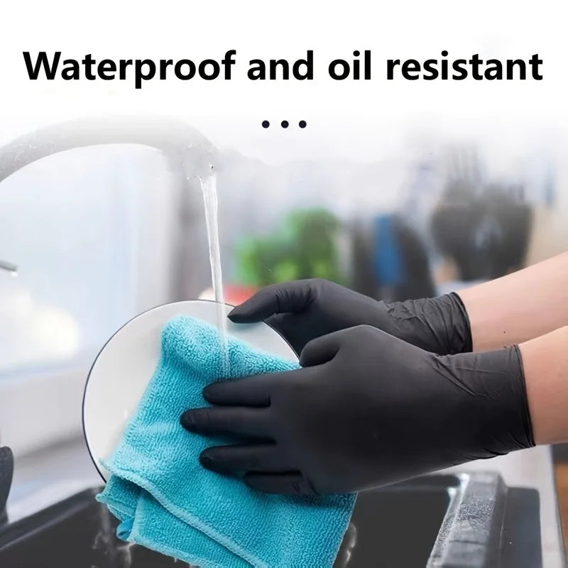 100/50/20PCS Black Nitrile Gloves Thickened Disposable Gloves
