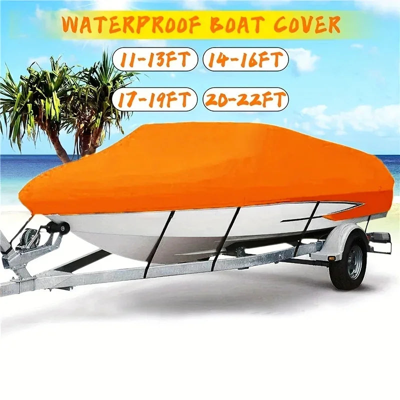 Boat Cover Anti-UV Waterproof Outdoor Protection  Tear Proof Orange