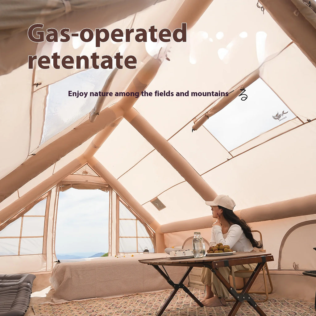 Inflatable Luxury Camping Tents With Stove Plug,