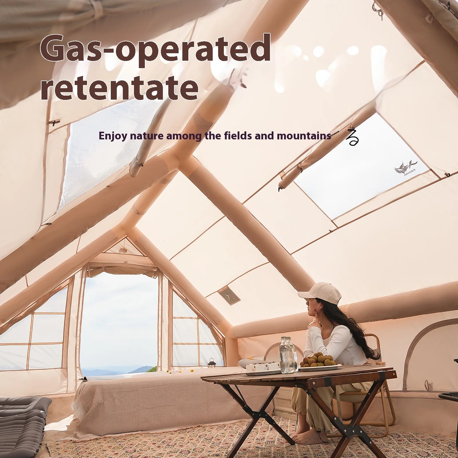 Inflatable Luxury Camping Tents With Stove Plug,
